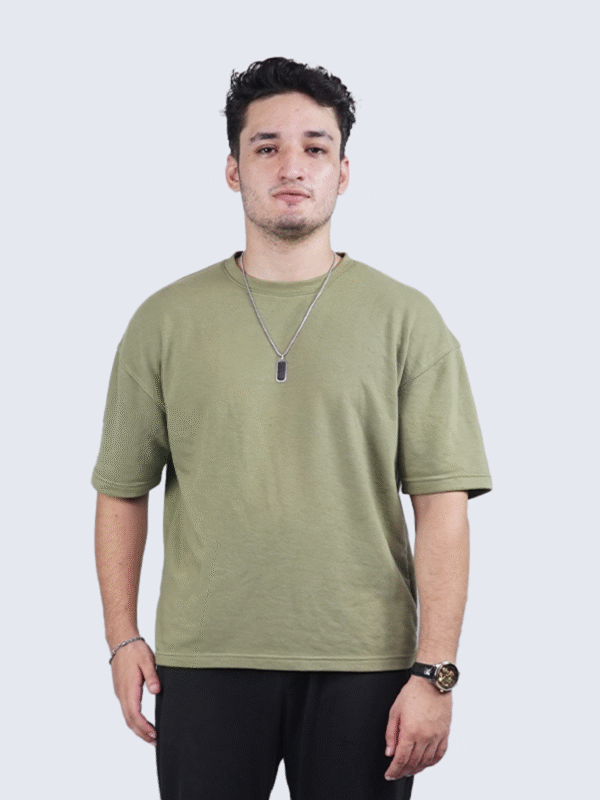 Olive Green Oversized Plain Tee