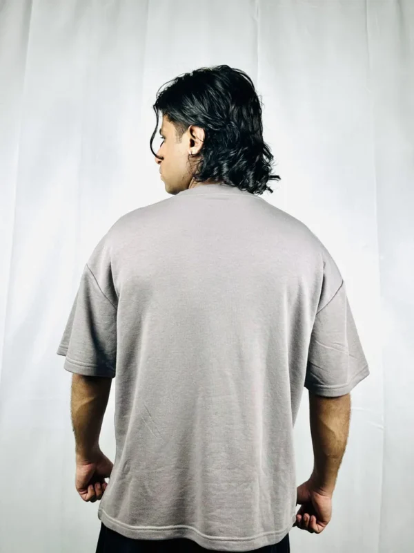 Grey Oversized Plain Tee - Image 2
