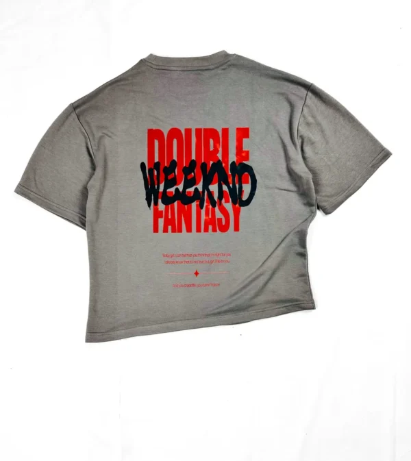 Weekend Grey Oversized Graphic Tee - Image 3