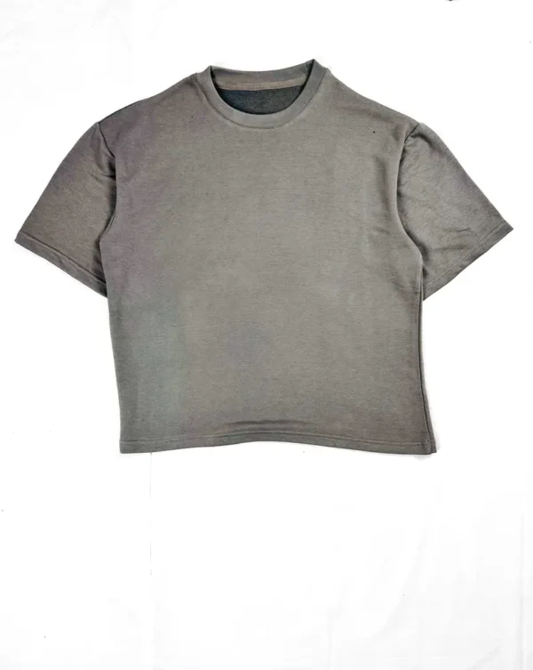 Grey Oversized Plain Tee - Image 3