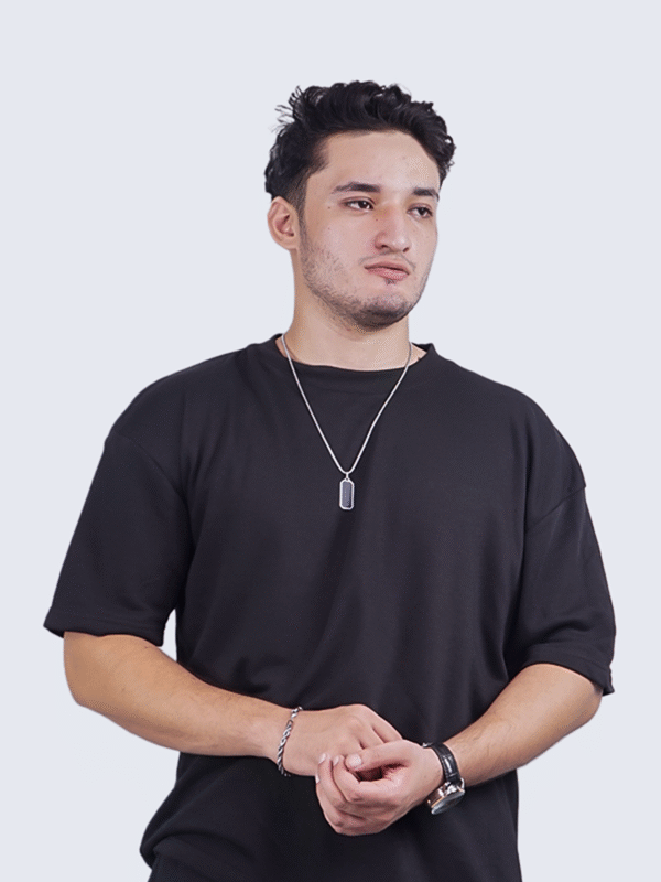 Black Oversized Plain Tee